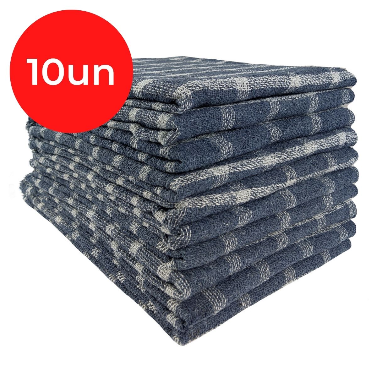 Pano de Chão Xadrez Saco Alvejado Kit com 10 Peças