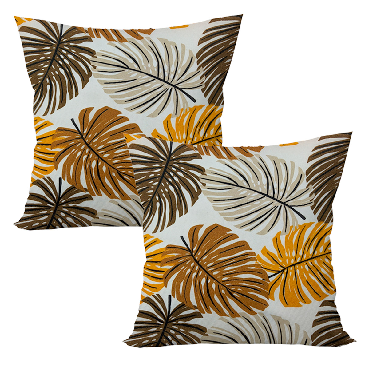 Kit 2 Capas de Almofada Com Ziper 42 x 42 Cor:Amarelo