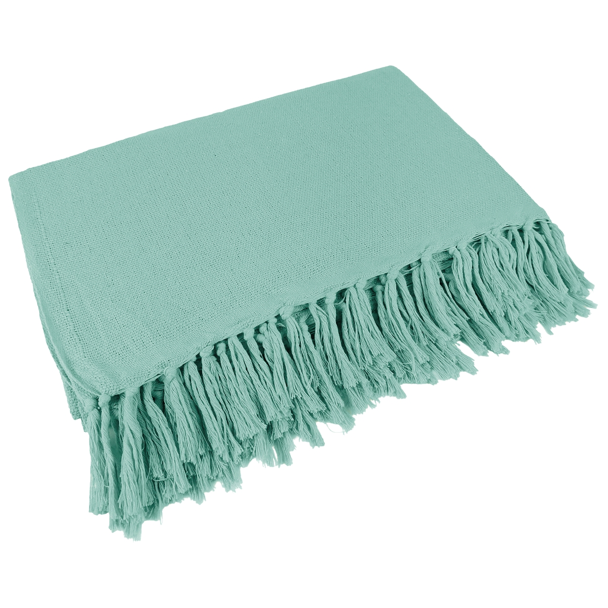 Manta Para Sofá Gigante Decorativa Em Algodão Cor:Verde Água