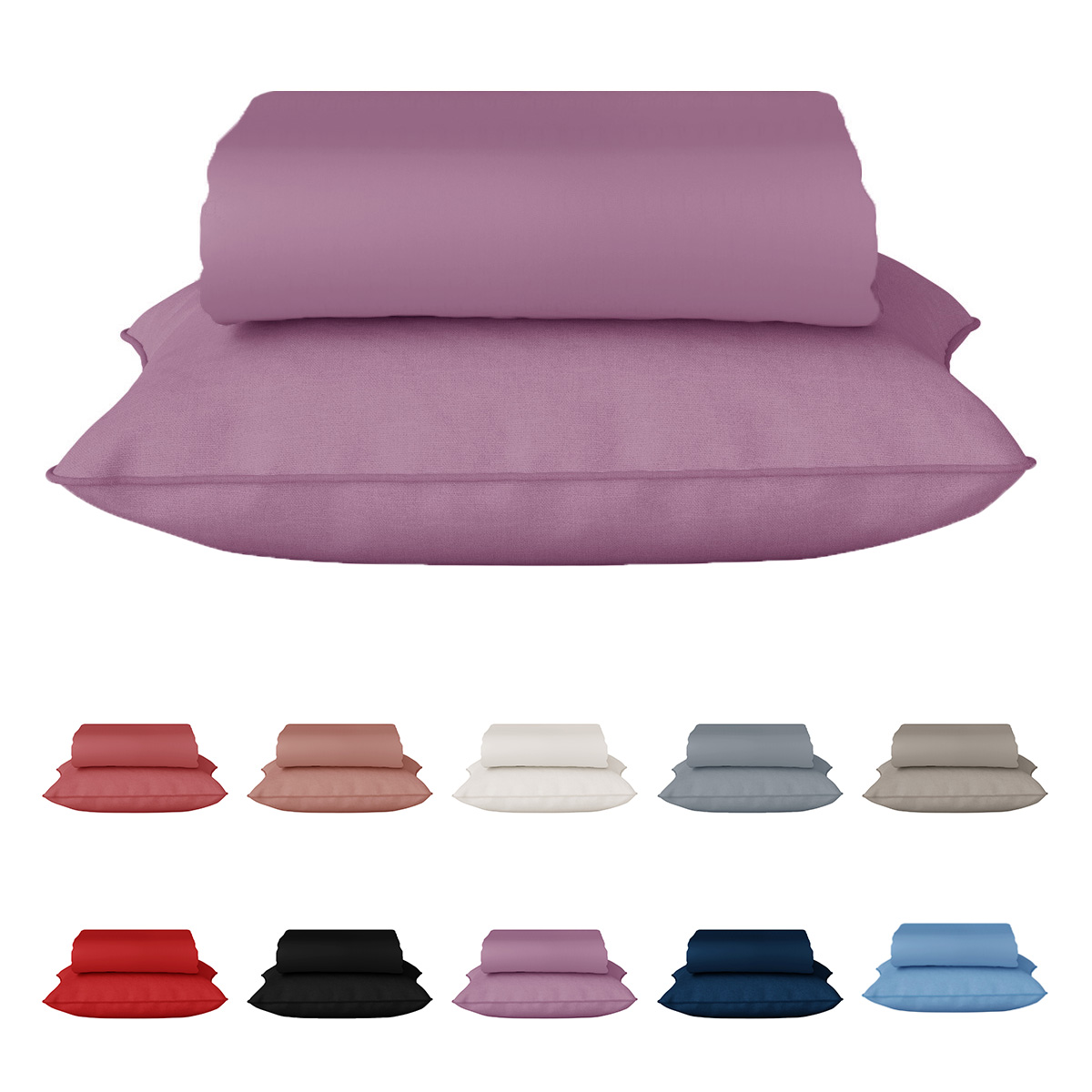Jogo de Cama Solteiro 2 Peças 100% Algodão C/ Elástico Cor:Roxo