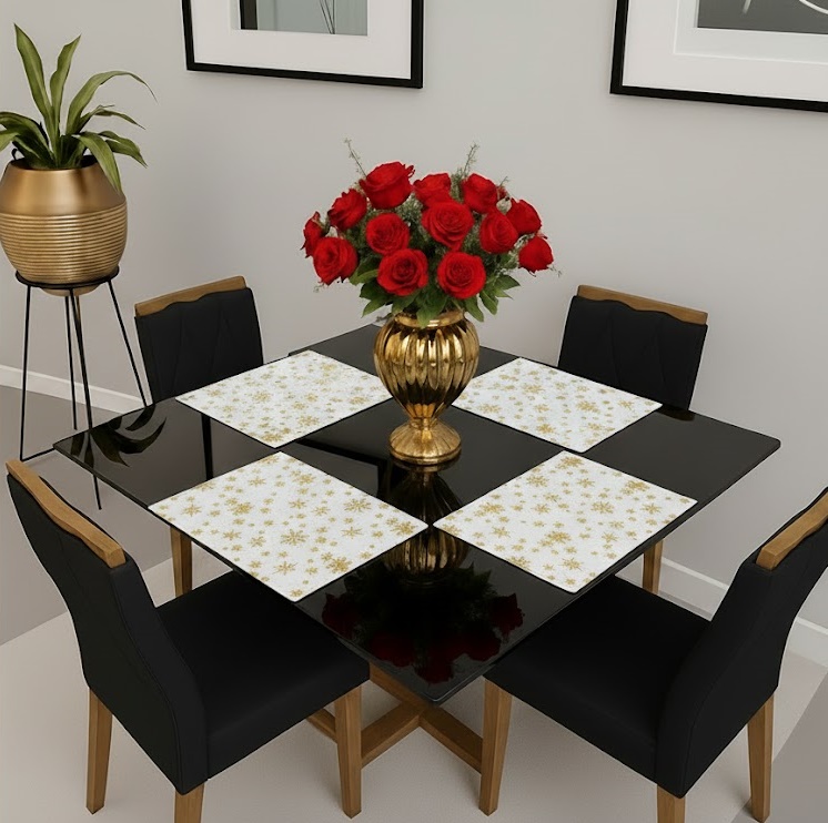 Jogo Americano de Tecido - Retangular - Kit 4 Peças - Mesa Posta + Brinde Cor:06