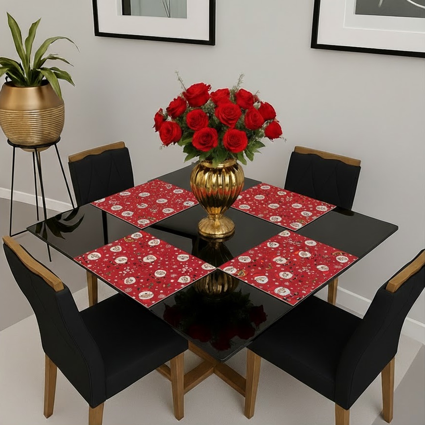 Jogo Americano de Tecido - Retangular - Kit 4 Peças - Mesa Posta + Brinde Cor:11